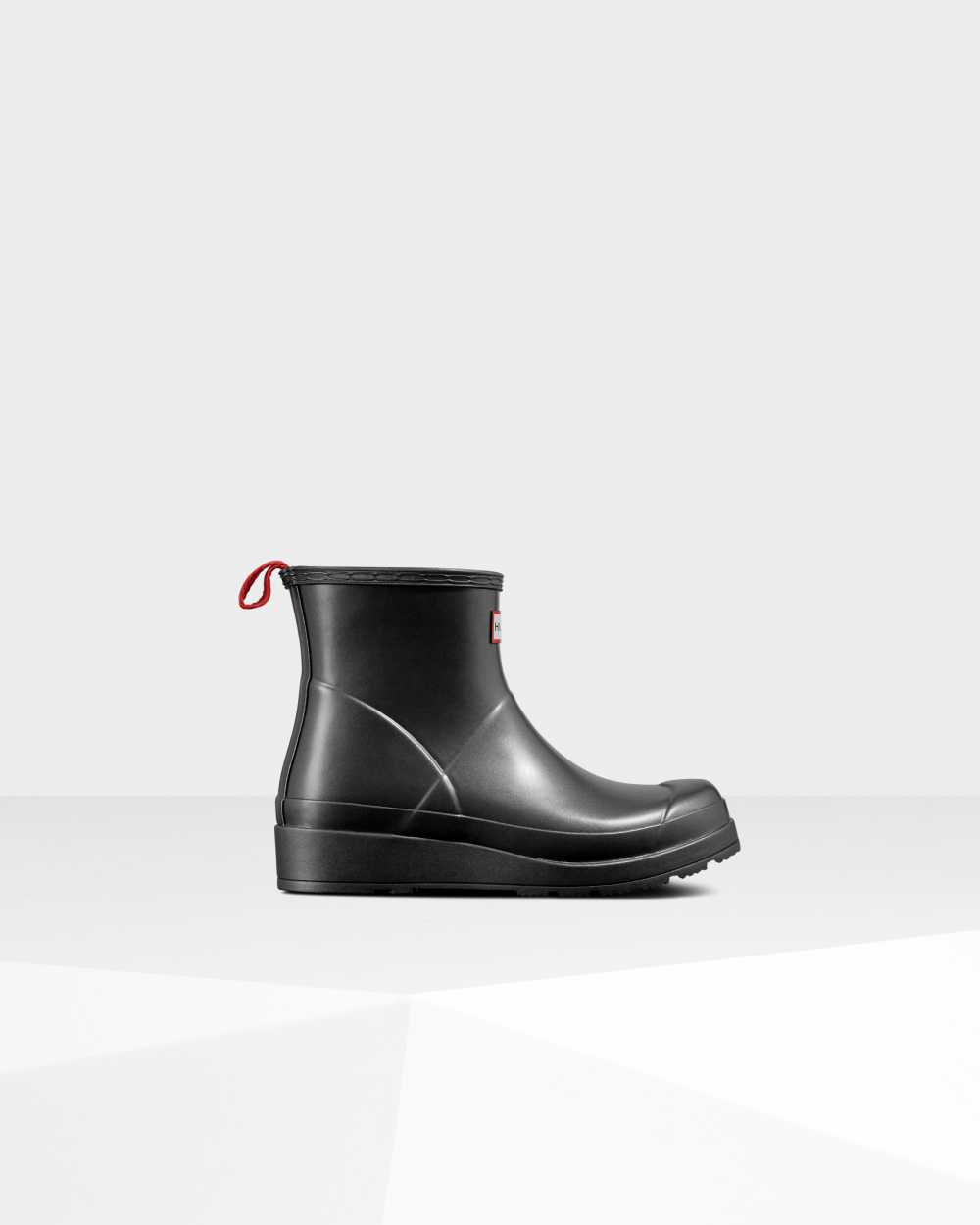 Womens Hunter Original Play Short Pearlized Mid-Calf Rain Boots Black | TBYIPK-640